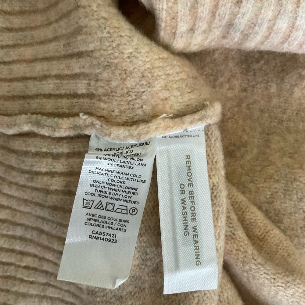 Loft Plaid Fair Isle Taupe Sweater‎ Size XL NWOT - Picture 4 of 5